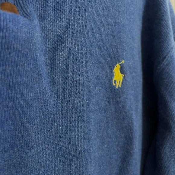 Polo Ralph Lauren Mens 1/4 Zip Pullover Extra Large XL Royal Blue Cotton Thick - Picture 8 of 11